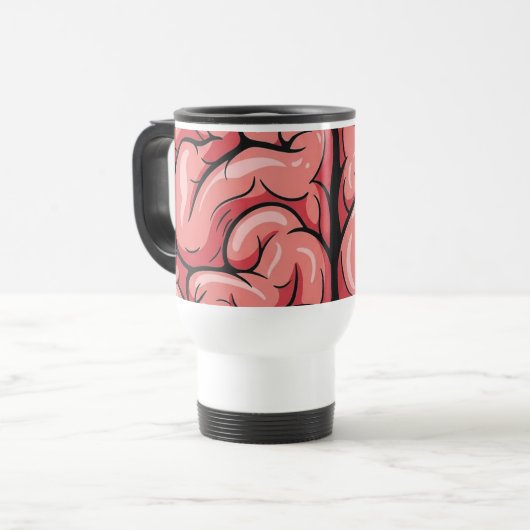 Hirn-Muster-Reise-/Pendler-Tasse Reisebecher (Vorderseite Links)