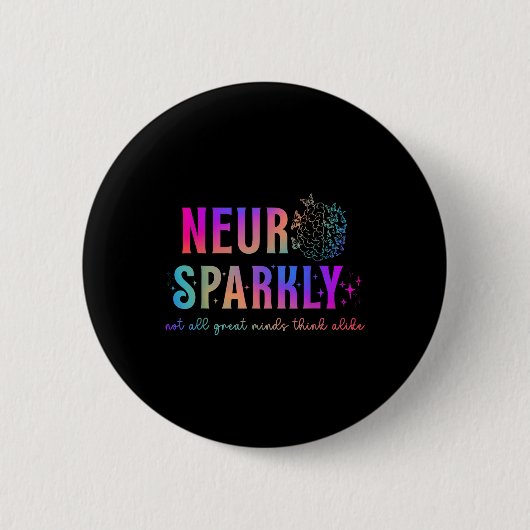 Hirn Neurodivergent Funkelnd Neurodialer Adjud Aut Button (Vorderseite)