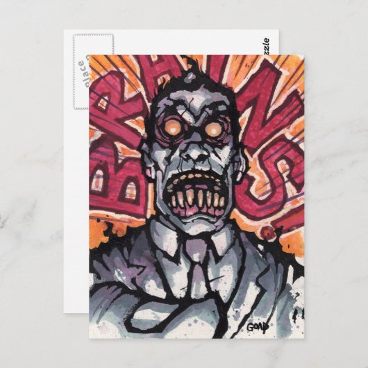 Hirn! Postkarte - Los! (Vorne/Hinten)