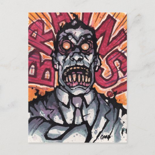 Hirn! Postkarte - Los! (Vorderseite)