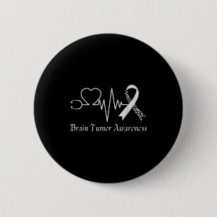 Hirn tumor awareness band im Mai tragen grau Button