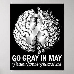 Hirn-Tumor-Bewusstsein tragen Sie im Mai grau star Poster