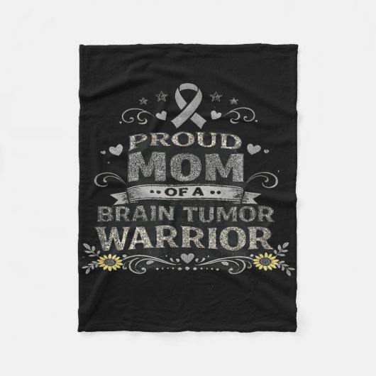 Hirn-Tumor-Bewusstseins-Krieger-Mutter graues Band Fleecedecke (Vorderseite)