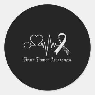 Hirn tumor Bewusstseins-Schleife im Mai tragen gra Runder Aufkleber