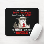 Hirnaneurysma Awareness Fun Cat Mousepad (Mit Mouse)