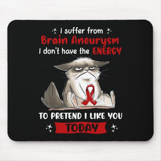 Hirnaneurysma Awareness Fun Cat Mousepad (Vorne)