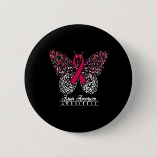Hirnaneurysma-Bewusstseins-Schmetterlingsliebhaber Button