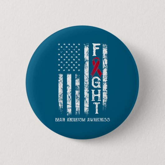 Hirnaneurysma-Krieger US-Flagge Design Button (Vorderseite)