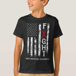 Hirnaneurysma-Krieger US-Flagge T-Shirt