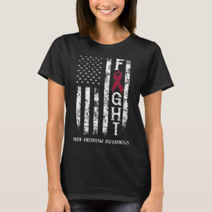Hirnaneurysma-Krieger US-Flagge T-Shirt