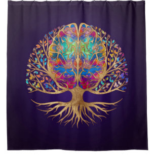 Hirnbaum des Lebens - Reich der Farben Duschvorhang