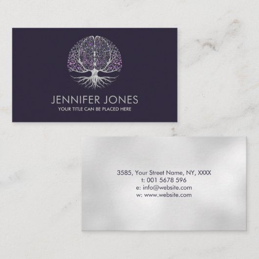 Hirnbaum - Fluorit und Perle Visitenkarte (Vorne/Hinten)