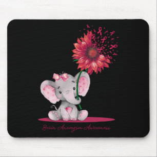 Hirngefäßaneurysma-Bewusstsein Süßer Elefant Sonne Mousepad