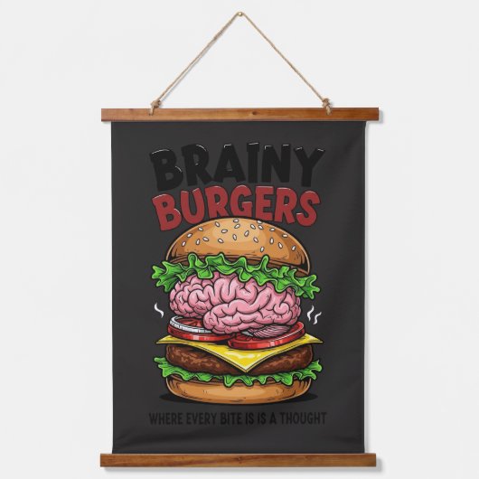 Hirnige Burger Wandteppich Mit Holzrahmen (Vorderseite)