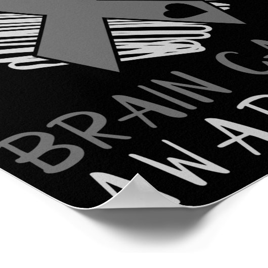 Hirnkrebs Bewusstsein Gehirn Tumor Gray Ribbon Poster (Ecke)