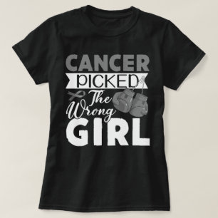 Hirnkrebs hat das falsche Girl-Grauen-Band gefunde T-Shirt