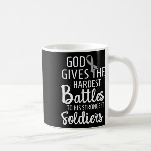 Hirnkrebs Kämpfer Überlebende Motivierend Gray Ri Kaffeetasse