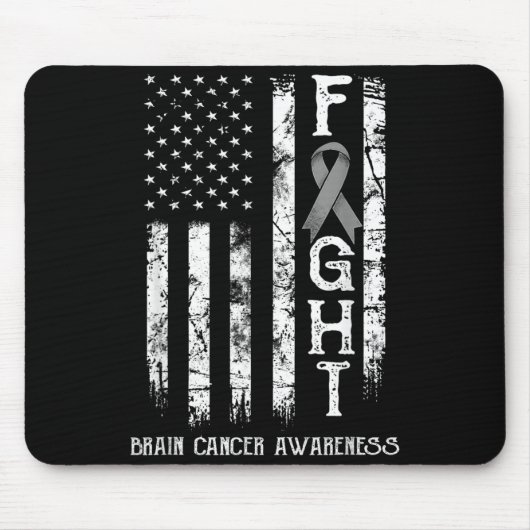 Hirnkrebs Krieger US-Flagge Mousepad (Vorne)
