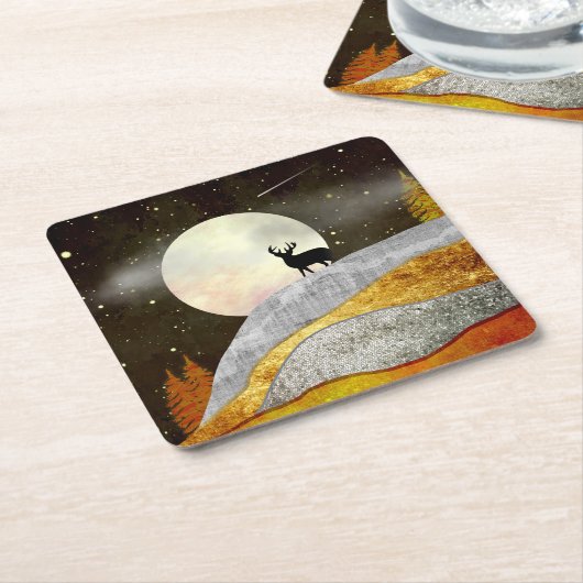 Hirnmoon Landscape Rechteckiger Pappuntersetzer (angewinkelt)