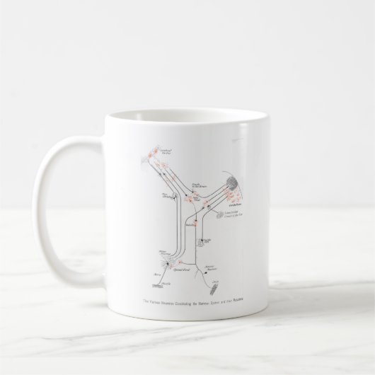 Hirnneuron-Synapsen Anatomie-Tasse Kaffeetasse (Links)