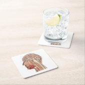 Hirnquerschnitt Rechteckiger Pappuntersetzer (Vor Ort)