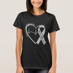 Hirntumor-Bewusstsein Herz Hirnkrebs Grau T-Shirt