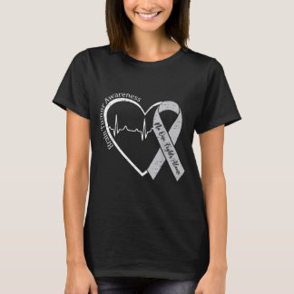 Hirntumor-Bewusstsein Herz Hirnkrebs Grau T-Shirt