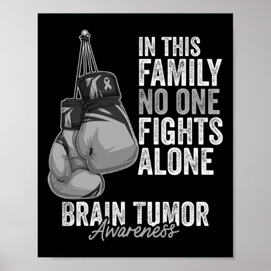Hirntumor-Bewusstsein Monat Boxhandschuhe grau kan Poster (Vorne)