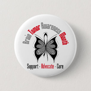 Hirntumor-Bewusstsein Monat Schmetterling Button