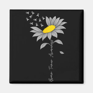 Hirntumor-Bewusstsein Sonnenblume graues Band Gehi Magnet