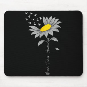 Hirntumor-Bewusstsein Sonnenblume graues Band Gehi Mousepad
