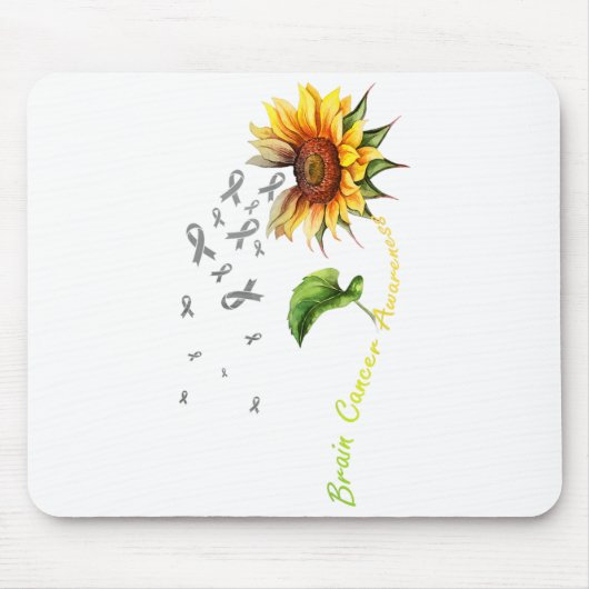 Hirntumor-Bewusstsein Sonnenblumen-Überlebender-De Mousepad (Vorne)