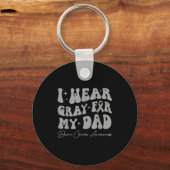Hirntumor-Bewusstsein trage grau für Papa stark Schlüsselanhänger (Vorderseite)