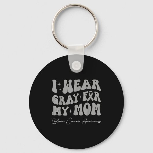 Hirntumor-Bewusstsein tragen grau für Mama stark Schlüsselanhänger (Vorderseite)