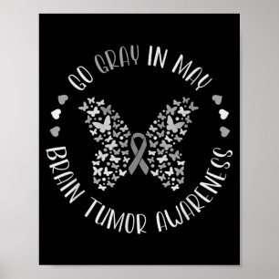Hirntumor-Bewusstsein tragen Sie im Mai grau stark Poster