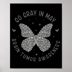 Hirntumor-Bewusstsein tragen Sie im Mai grau stark Poster
