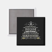 Hirntumor-Bewusstseins-Krieger-Mutter graues Band Magnet (Vorderseite/Rückseite)