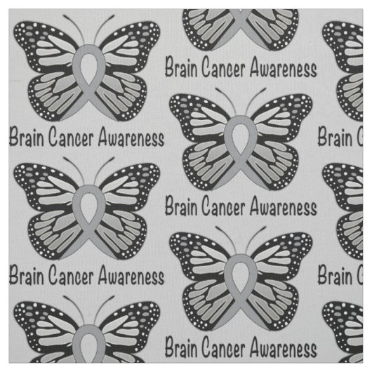 Hirntumor-Bewusstseins-Schmetterling Stoff (Muster)