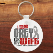 Hirntumor, den ich für meine Ehefrau grau trage 6. Schlüsselanhänger (Vorderseite)