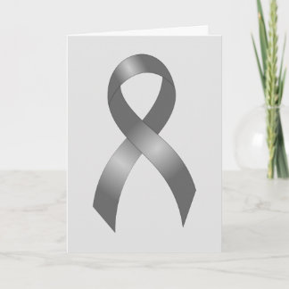 Hirntumor | Diabetes | Graue Schleife Dankeskarte