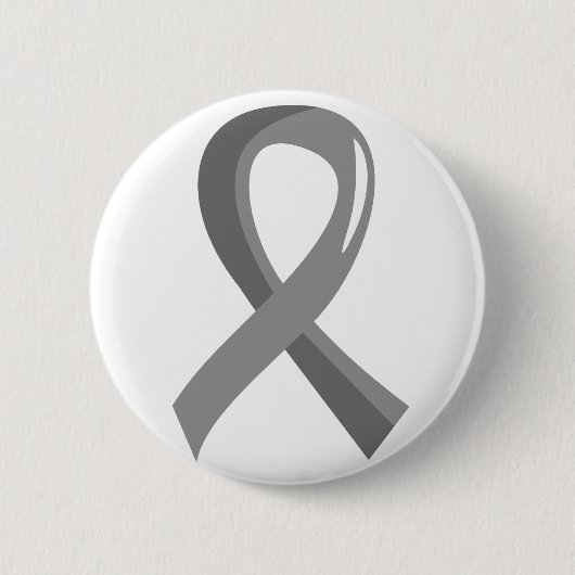 Hirntumor-graues Band 3 Button (Vorderseite)