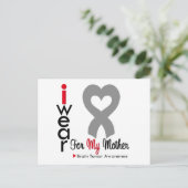 Hirntumor ich trage eine graue Schleife für meine  Postkarte (Stehend Vorderseite)