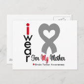 Hirntumor ich trage eine graue Schleife für meine  Postkarte (Vorne/Hinten)