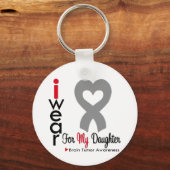 Hirntumor ich trage eine graue Schleife für meine  Schlüsselanhänger (Vorderseite)