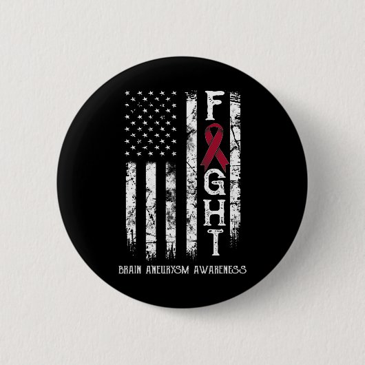 Hirntumor Krieger USA-Flagge Button (Vorderseite)