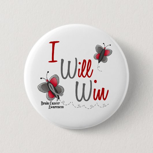 Hirntumor-Schmetterling, 2, die ich gewinne Button (Vorderseite)