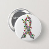 Hirntumor-Weihnachtslicht-Band Button (Vorne & Hinten)
