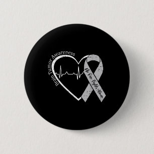 Hirntumorbewusstsein Herz Grau Ribbon Männer Fraue Button