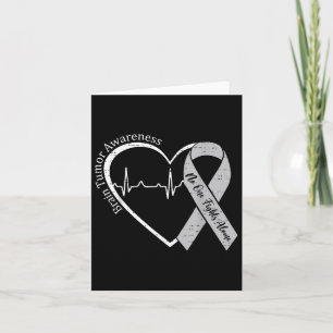 Hirntumorbewusstsein Herz Grau Ribbon Männer Fraue Karte
