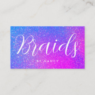 Hirntypografie Lila holografischer Glitzer Visitenkarte